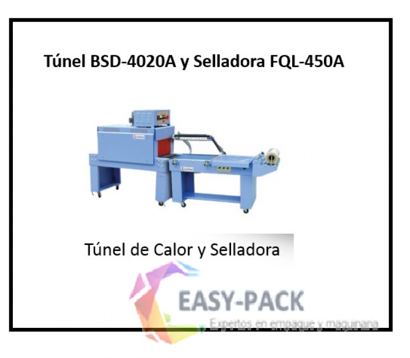 Túnel de Calor y Selladora en Escuadra Semi Automática