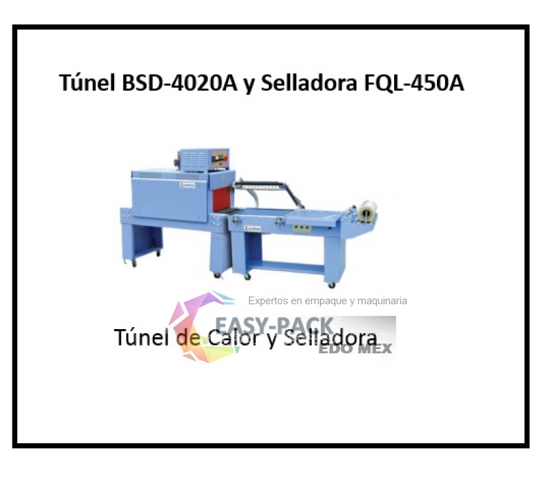 Túnel de Calor y Selladora en Escuadra Semi Automática