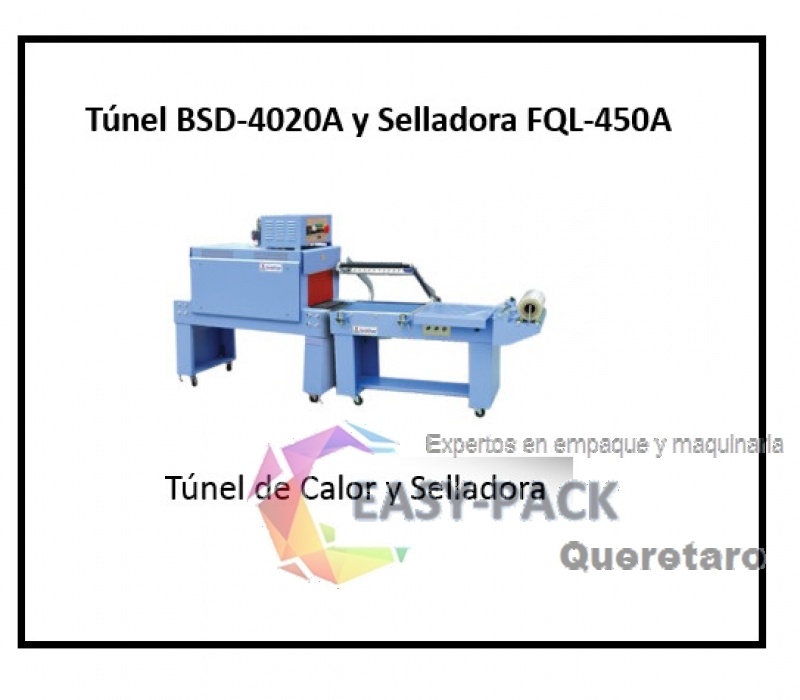Túnel de Calor y Selladora en Escuadra Semi Automática