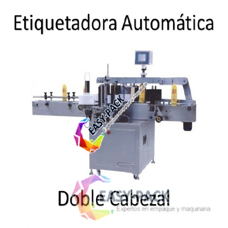 Etiquetadora Automática Doble Cabezal Envase Plano