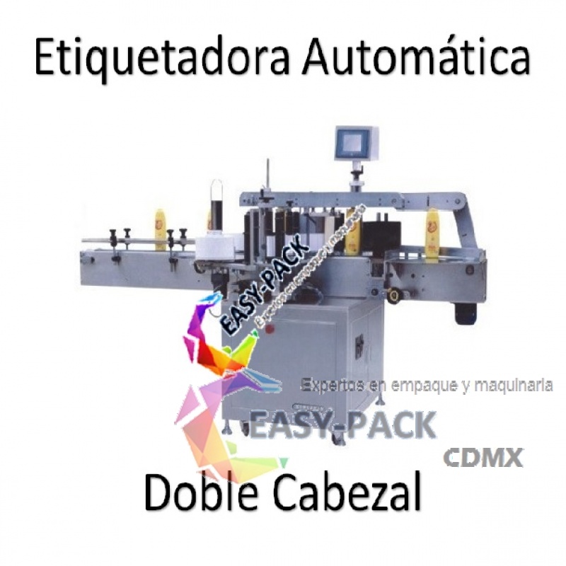 Etiquetadora Automática Doble Cabezal Envase Plano