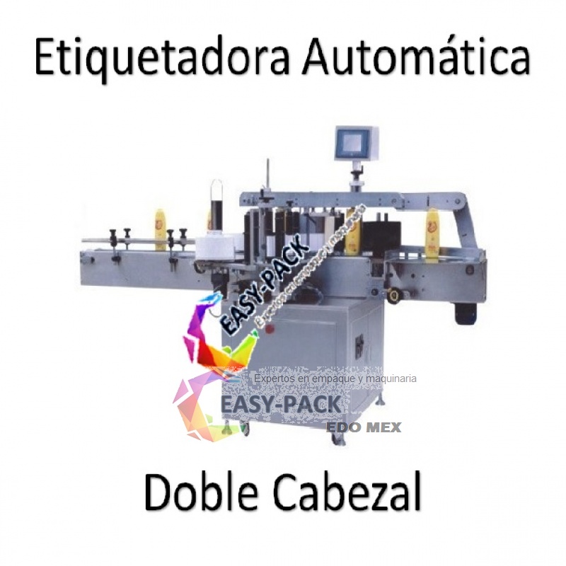 Etiquetadora Automática Doble Cabezal Envase Plano