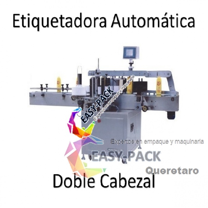Etiquetadora Automática Doble Cabezal Envase Plano